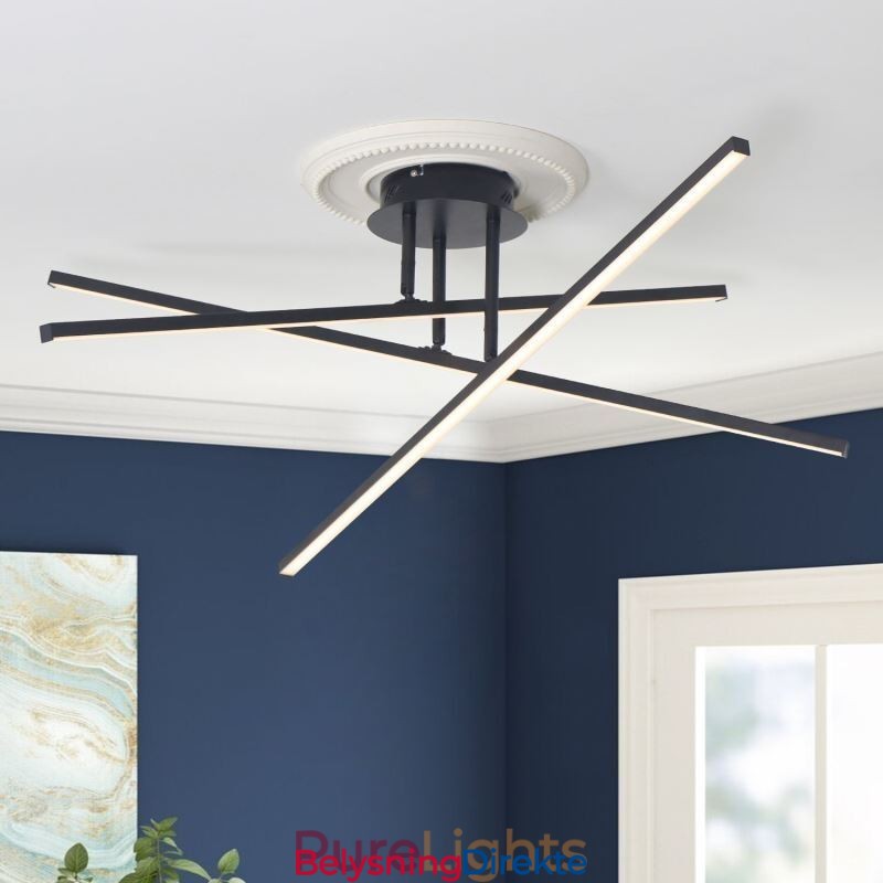 Moderne, Enkel, Innfelt Taklampe I Aluminium Med Kunststripe