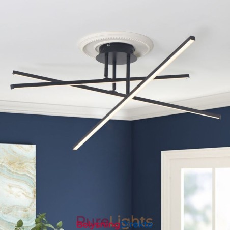 Moderne, Enkel, Innfelt Taklampe I Aluminium Med Kunststripe