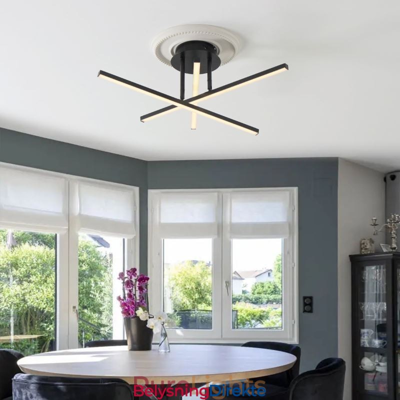 Moderne, Enkel, Innfelt Taklampe I Aluminium Med Kunststripe