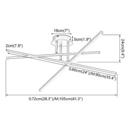 Moderne, Enkel, Innfelt Taklampe I Aluminium Med Kunststripe