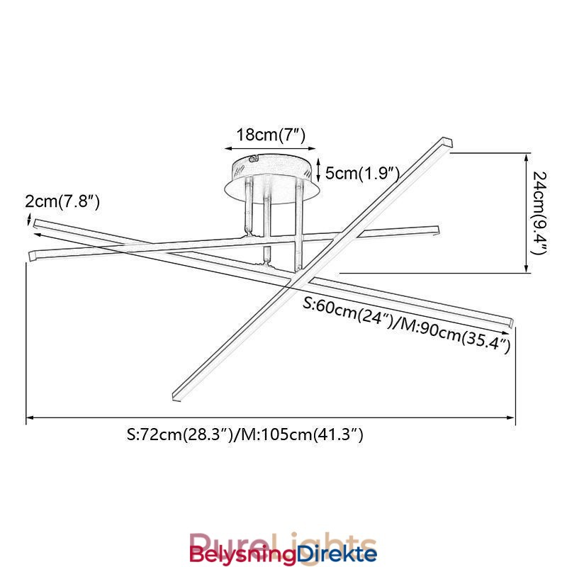 Moderne, Enkel, Innfelt Taklampe I Aluminium Med Kunststripe