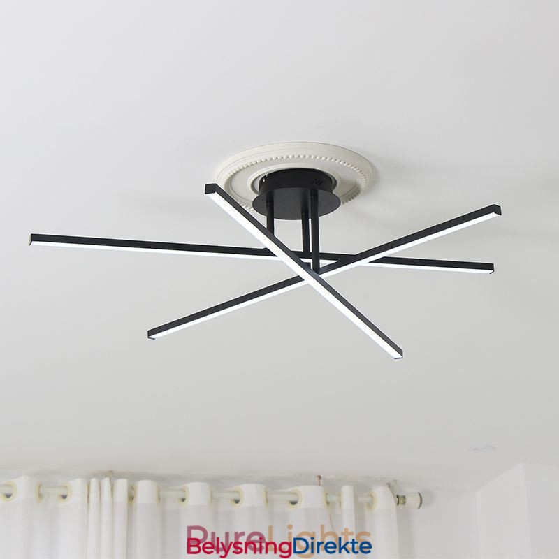 Moderne, Enkel, Innfelt Taklampe I Aluminium Med Kunststripe