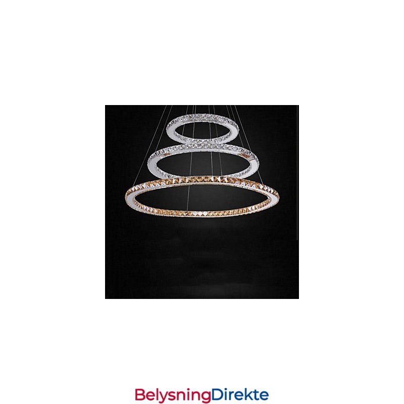 Pendellamper I Ravfarget Og Klar K9 Krystalllysekrone Med 3 Ringer