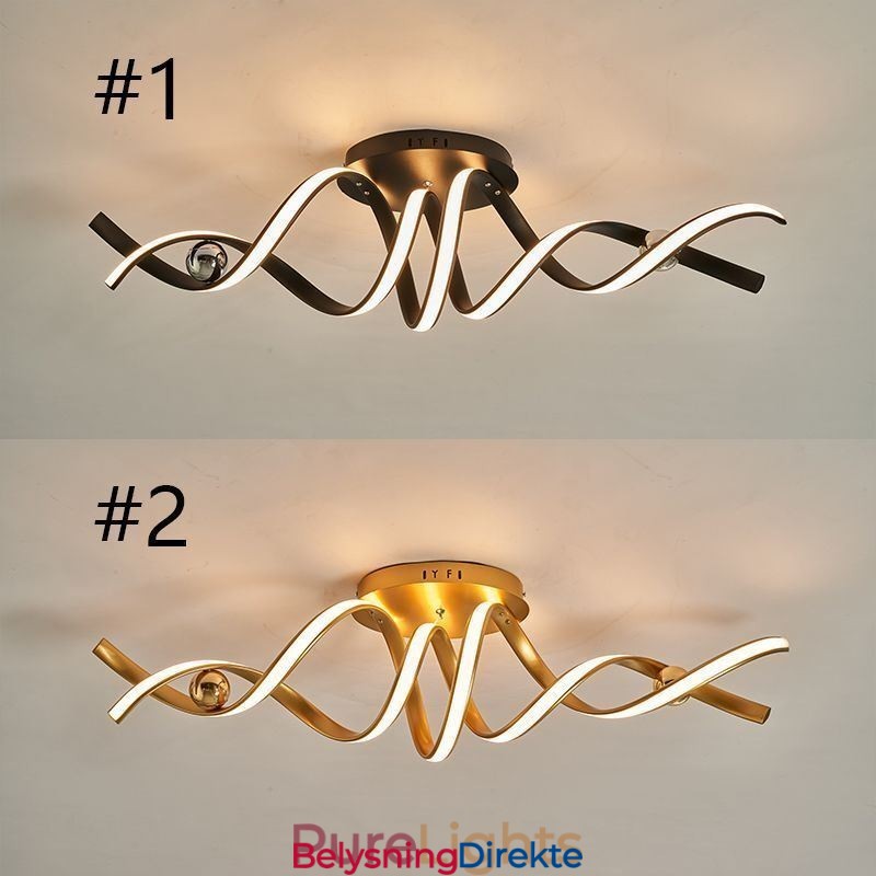 Moderne Innfelt Aluminiums Kunstspiral Taklampe