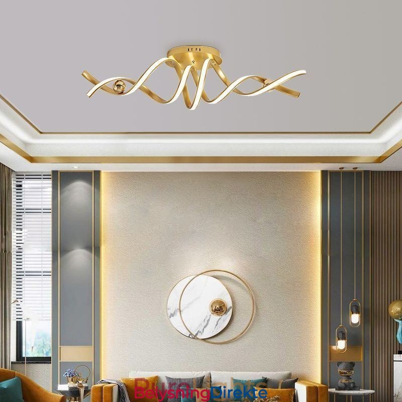 Moderne Innfelt Aluminiums Kunstspiral Taklampe