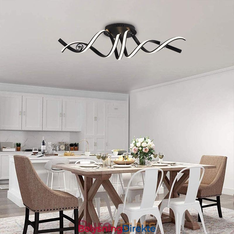 Moderne Innfelt Aluminiums Kunstspiral Taklampe