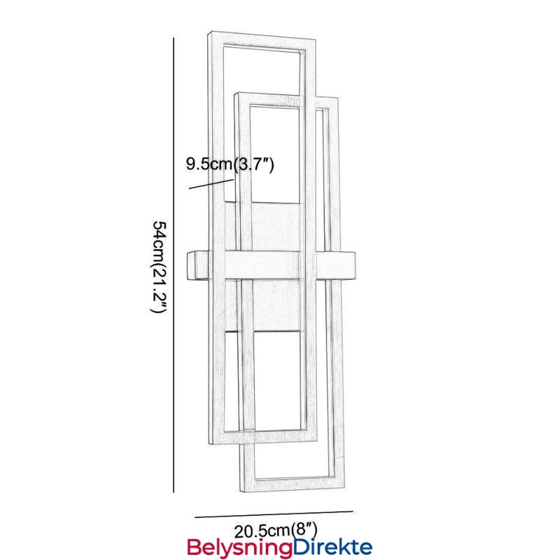 Minimalistisk, Innfelt, Geometrisk, Firkantet Taklampe I Aluminium