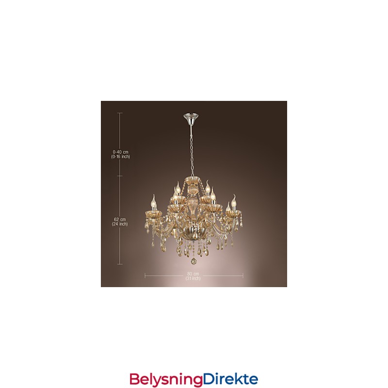 Lysekrone I Krystall, Luksuriøs, Moderne, 2-Etasjes, Stue, 12 Lys