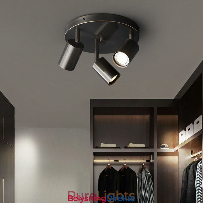 Moderne Innfelt Gyllen Svart Innfelt Med 3 Lys Kobber Kunstbelysning