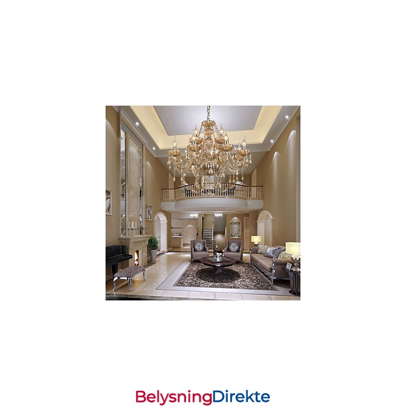 Lysekrone I Krystall, Luksuriøs, Moderne, 2-Etasjes, Stue, 12 Lys