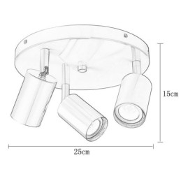 Moderne Innfelt Gyllen Svart Innfelt Med 3 Lys Kobber Kunstbelysning