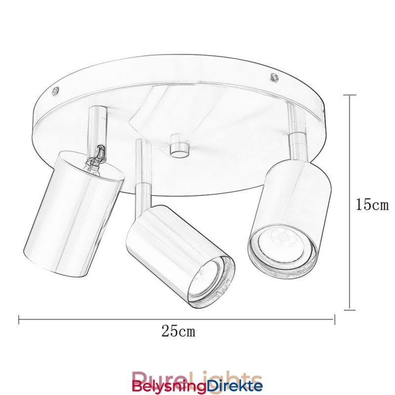 Moderne Innfelt Gyllen Svart Innfelt Med 3 Lys Kobber Kunstbelysning
