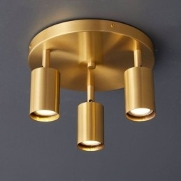 Moderne Innfelt Gyllen Svart Innfelt Med 3 Lys Kobber Kunstbelysning