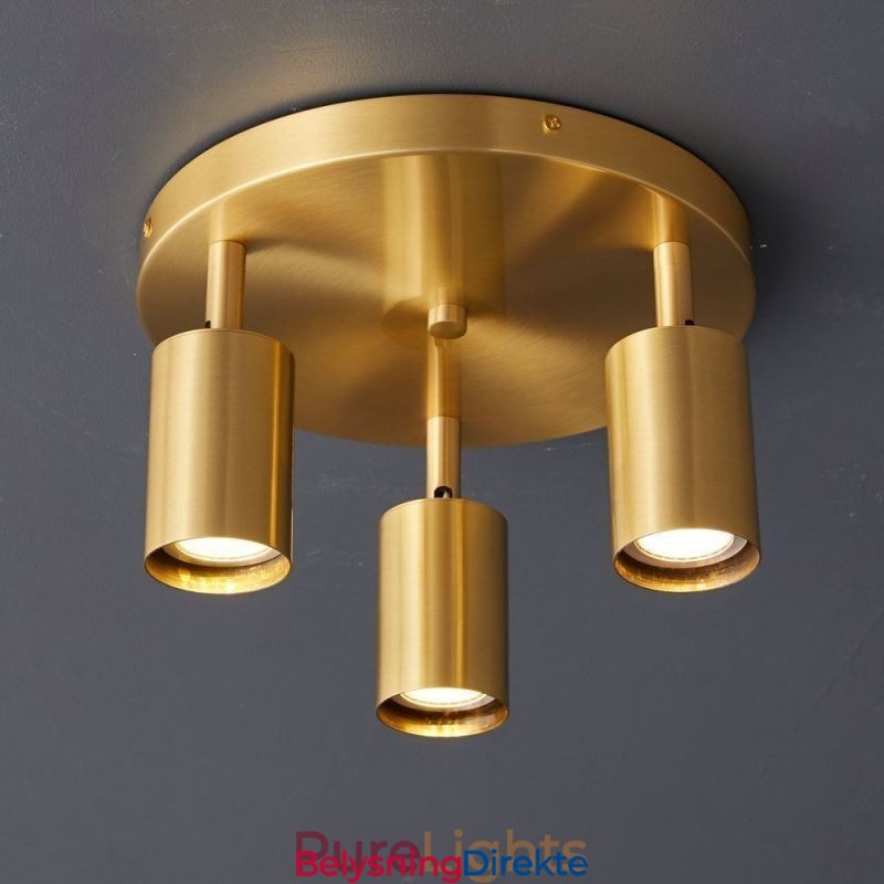 Moderne Innfelt Gyllen Svart Innfelt Med 3 Lys Kobber Kunstbelysning