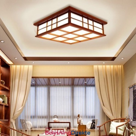 Taklampe I Tre I Retrostil, Innfelt