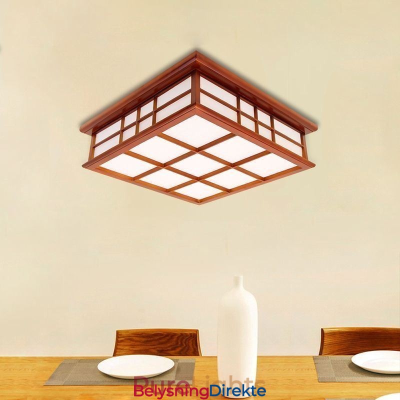 Taklampe I Tre I Retrostil, Innfelt