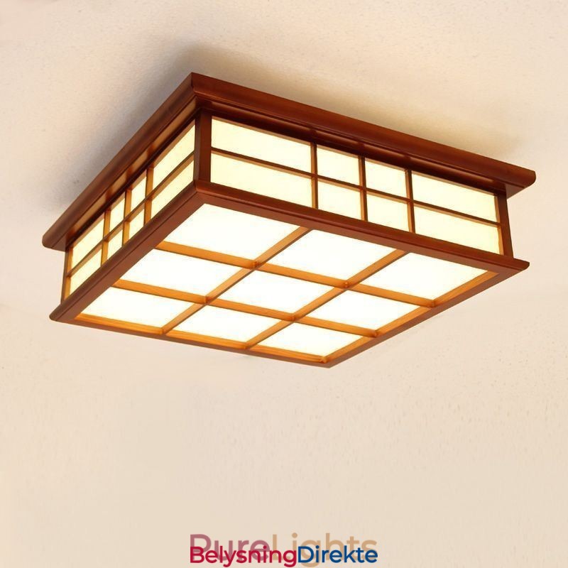 Taklampe I Tre I Retrostil, Innfelt