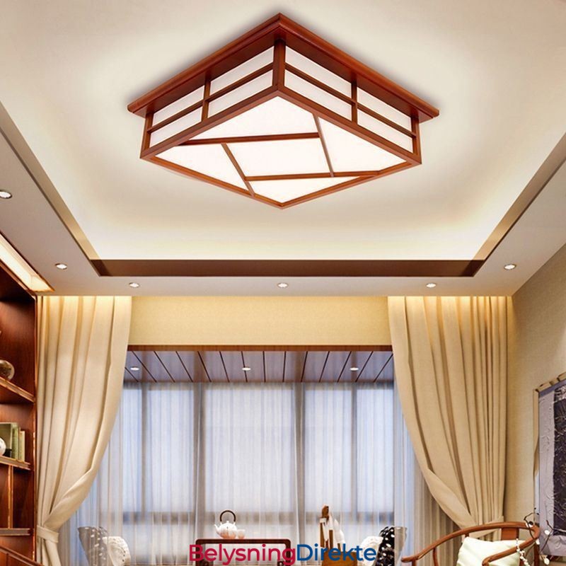 Taklampe I Retrostil, Firkantet, Innfelt