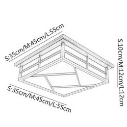 Taklampe I Retrostil, Firkantet, Innfelt