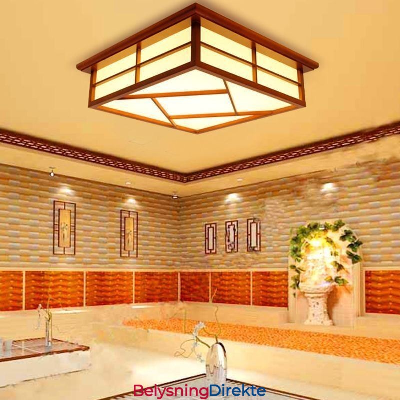 Taklampe I Retrostil, Firkantet, Innfelt