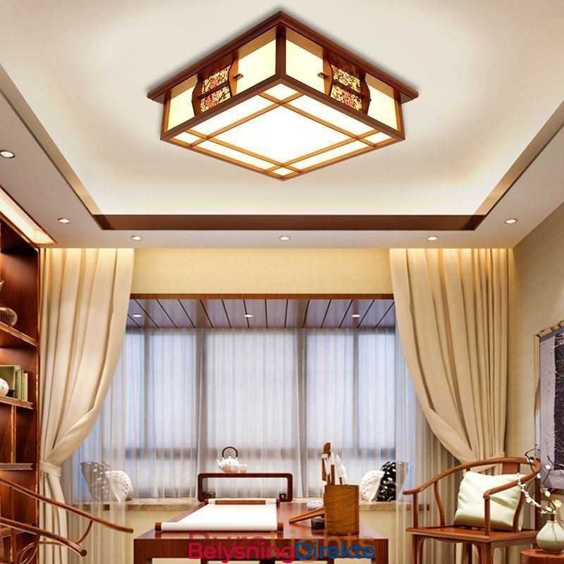 Retro Tre, Firkantet Taklampe Med Innfelt Tak