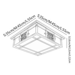 Retro Tre, Firkantet Taklampe Med Innfelt Tak