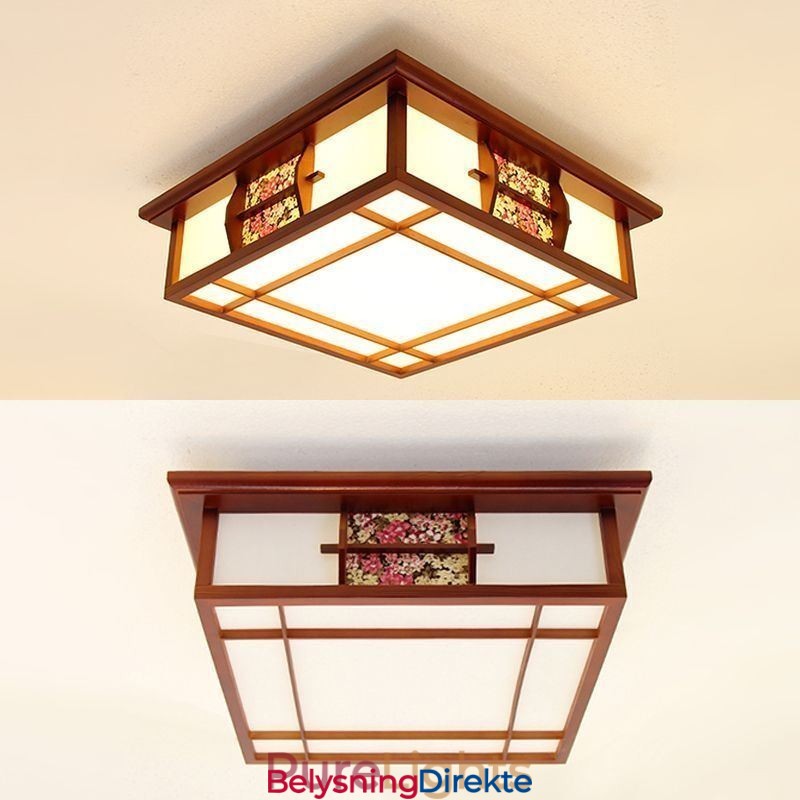 Retro Tre, Firkantet Taklampe Med Innfelt Tak