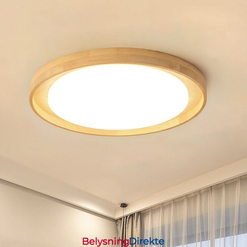 Moderne Taklampe I Tre, Rund Taklampe I Akryl