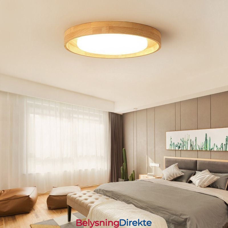 Moderne Taklampe I Tre, Rund Taklampe I Akryl