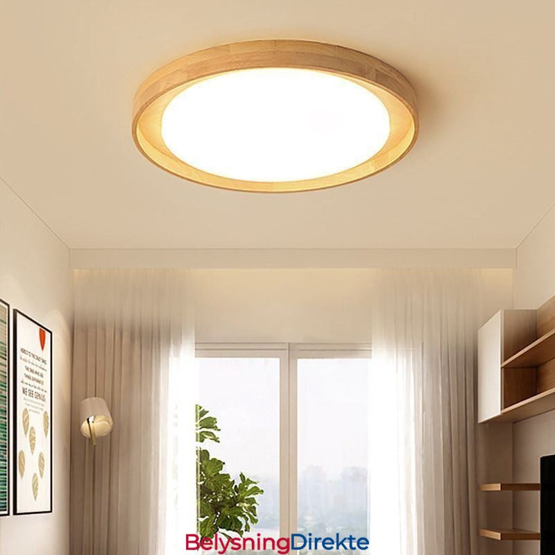 Moderne Taklampe I Tre, Rund Taklampe I Akryl