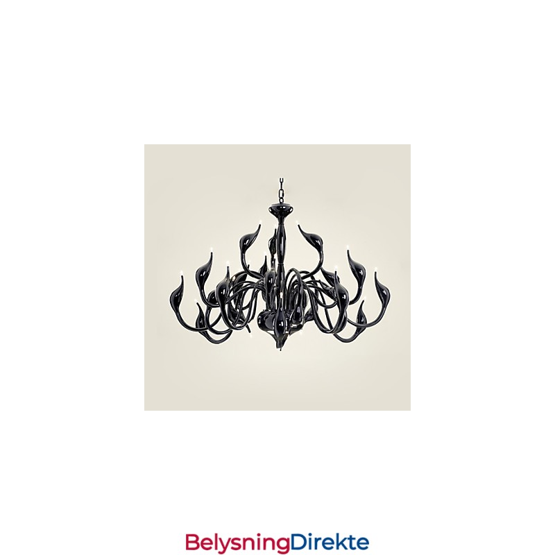 Moderne Lysekrone Med 24 Lys, G4, Svart Maling