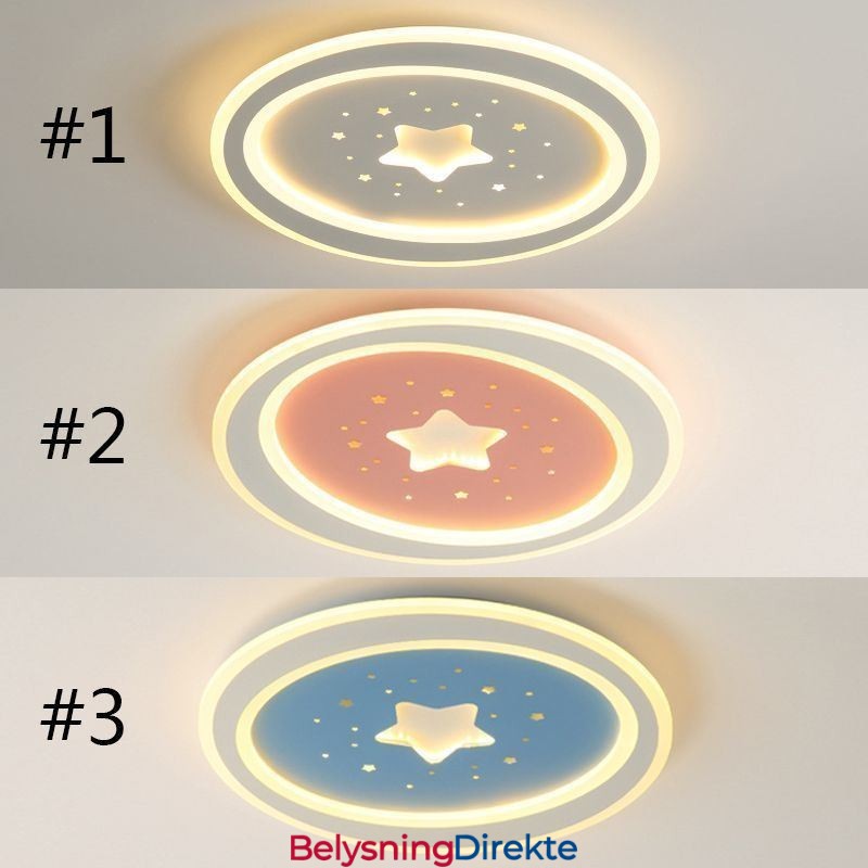 Taklampe Med Stjernemotiv Og Innfelt Taklampe