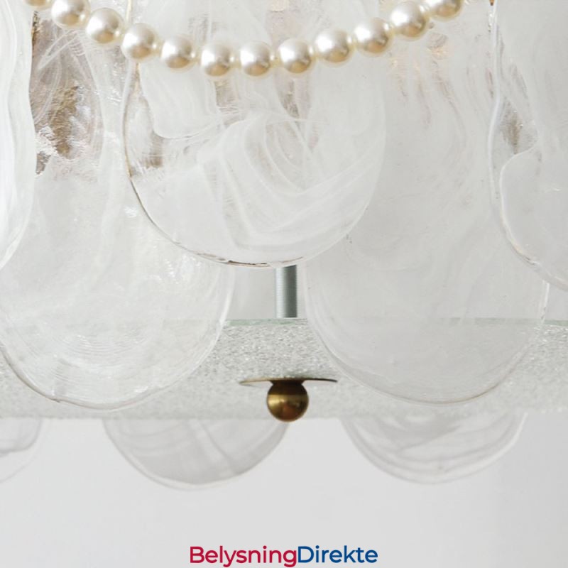 Europeisk Taklampe I Jern Elegant Taklampe I Glass