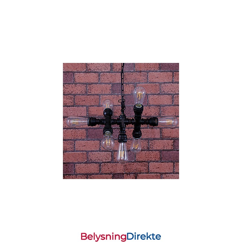 Vintage Maleri Metalllysekrone