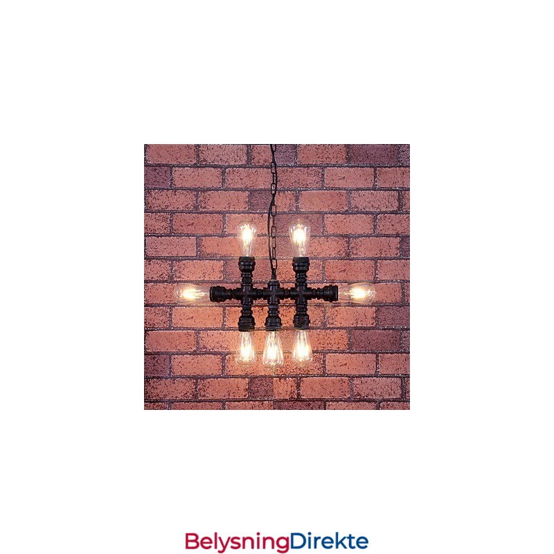 Vintage Maleri Metalllysekrone