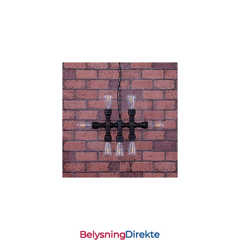 Vintage Maleri Metalllysekrone