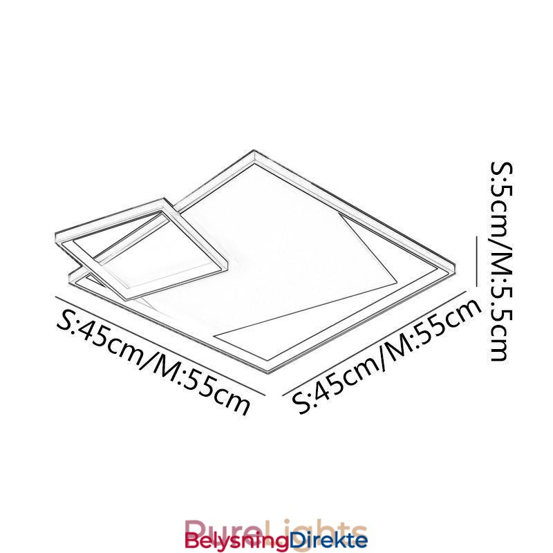 Moderne Taklampe Firkantet Innendørs Smart Belysningsarmaturer