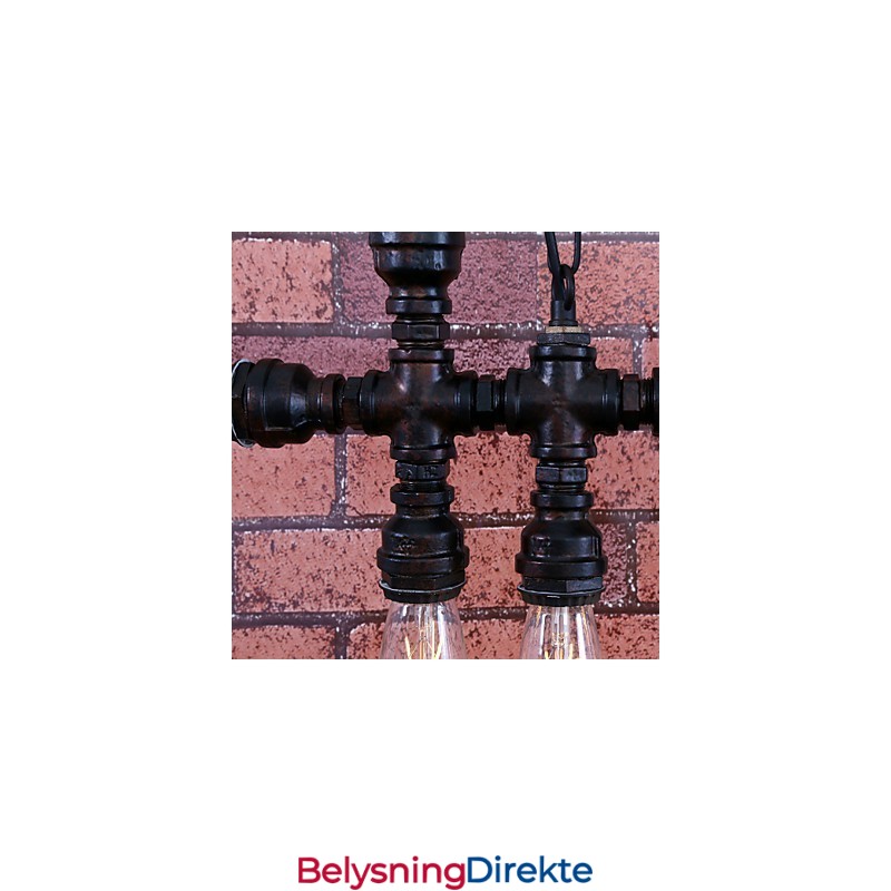 Vintage Maleri Metalllysekrone