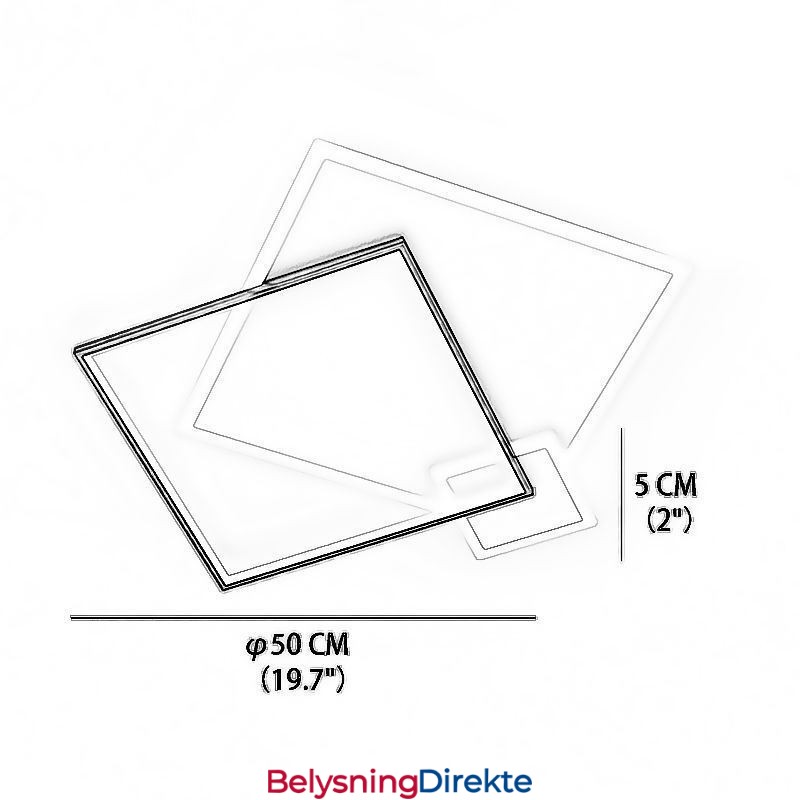 Moderne Taklampe Geometrisk Firkantet Taklampe