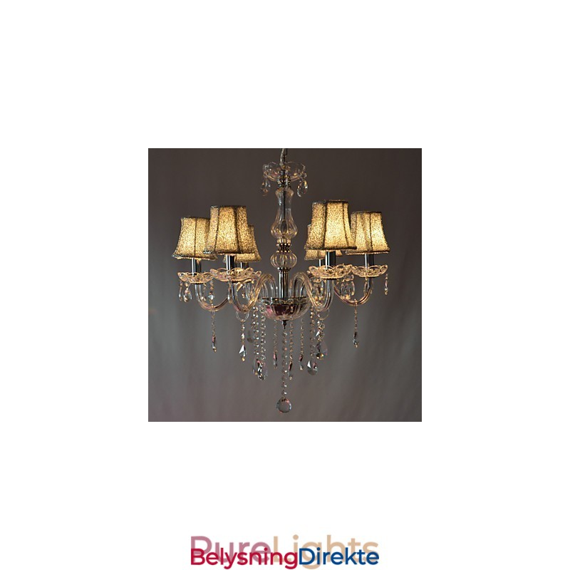 Moderne Luksuriøs Lysekrone Med 6 Lys I Krystalldekorasjon