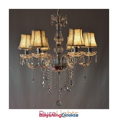 Moderne Luksuriøs Lysekrone Med 6 Lys I Krystalldekorasjon