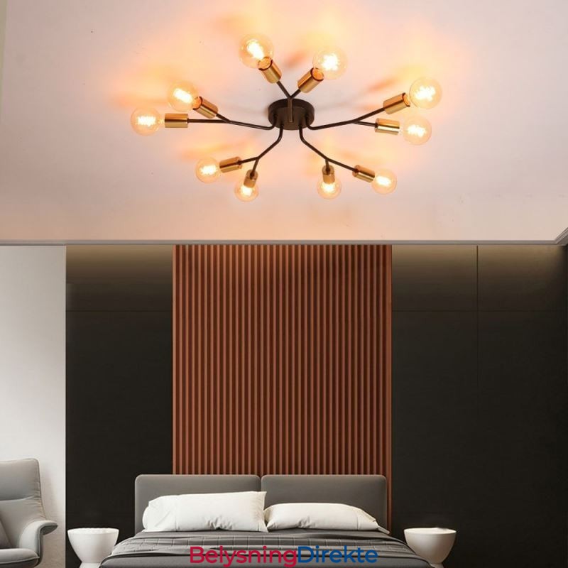 Moderne Taklampe I Svart Vintage-Stil