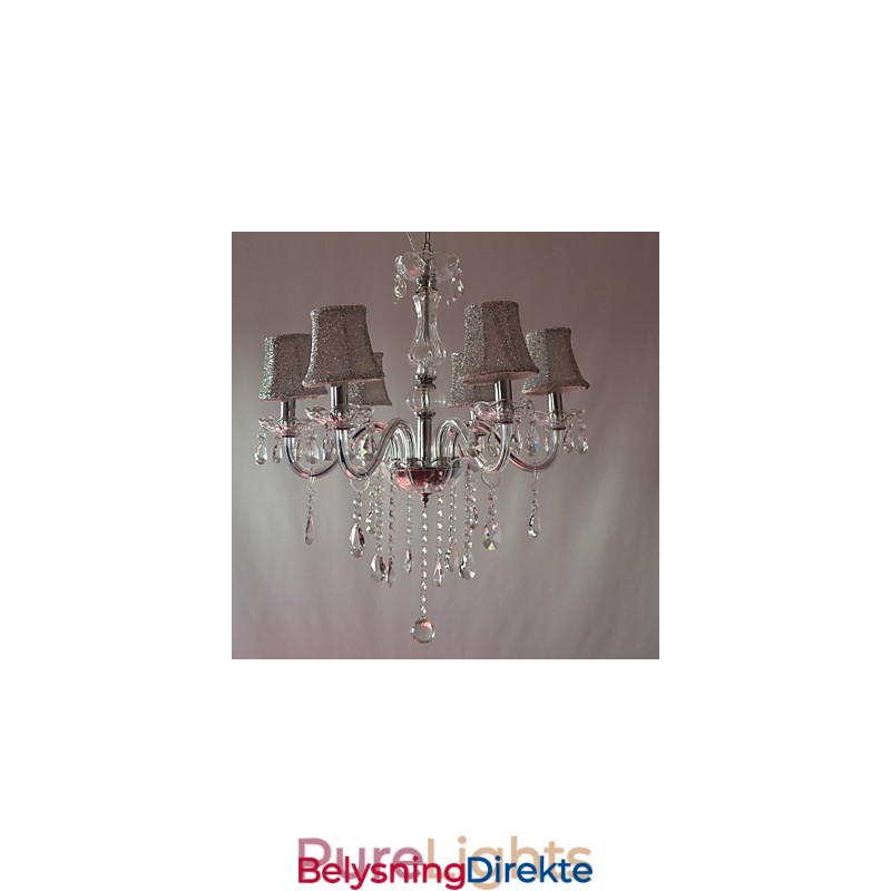 Moderne Luksuriøs Lysekrone Med 6 Lys I Krystalldekorasjon