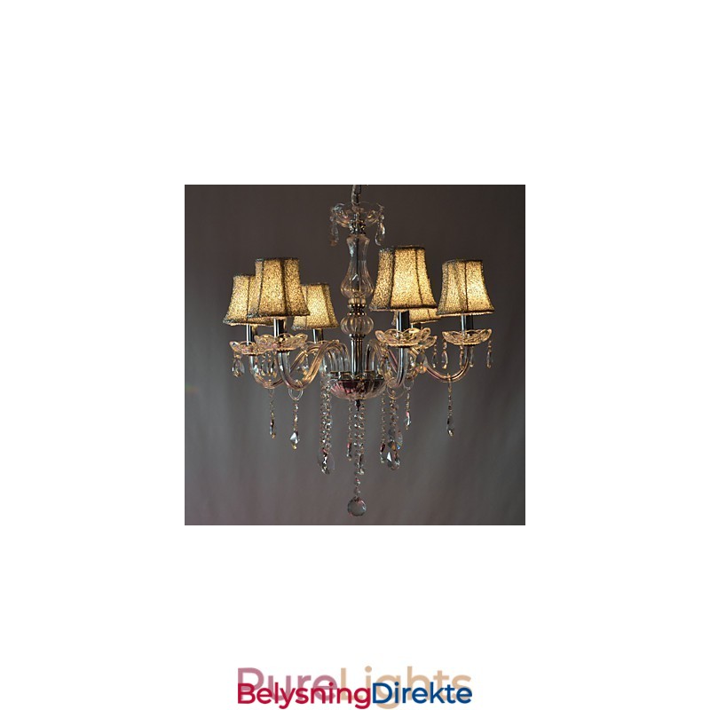 Moderne Luksuriøs Lysekrone Med 6 Lys I Krystalldekorasjon