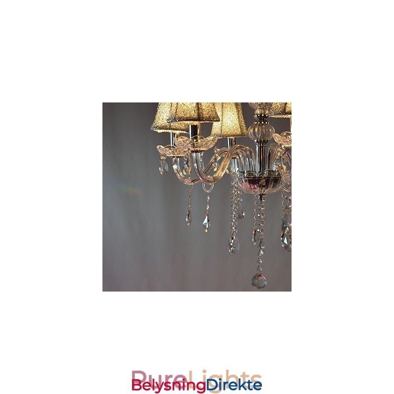 Moderne Luksuriøs Lysekrone Med 6 Lys I Krystalldekorasjon