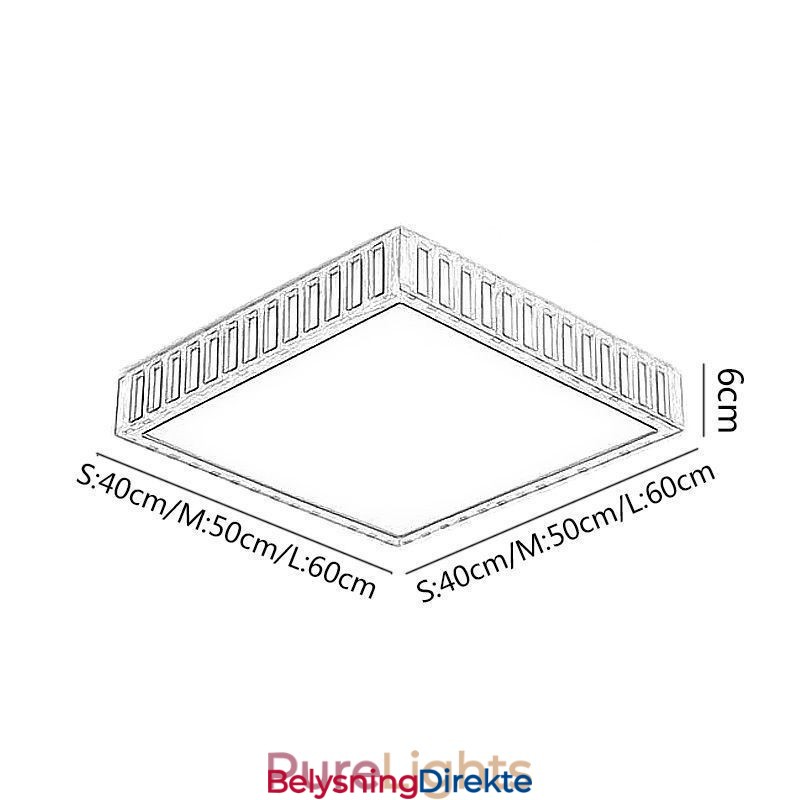 Japansk Taklampe Firkantet Taklampe I Tre