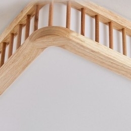 Japansk Taklampe Firkantet Taklampe I Tre