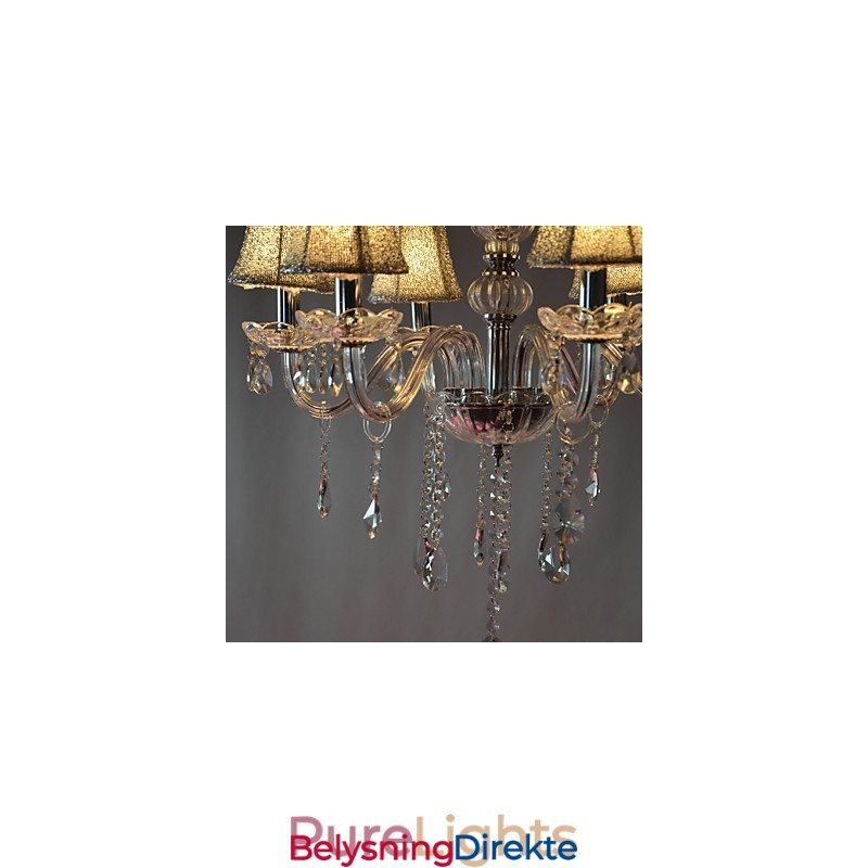 Moderne Luksuriøs Lysekrone Med 6 Lys I Krystalldekorasjon