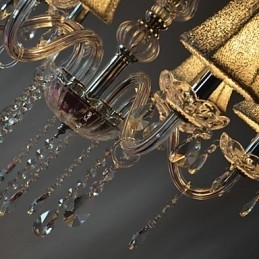 Moderne Luksuriøs Lysekrone Med 6 Lys I Krystalldekorasjon