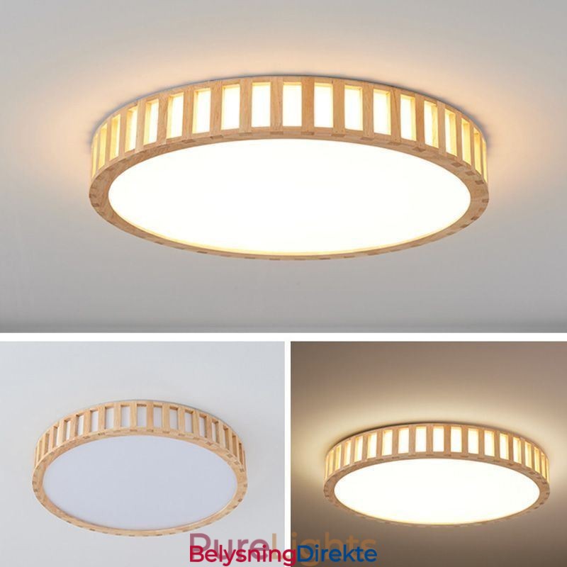 Japansk Lampe I Tre I Taket